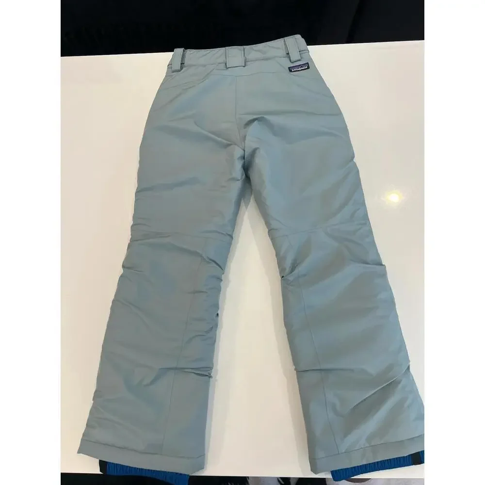$169 Patagonia Powdertown Snow Pants Thermal Blue Size Small (7-8 )